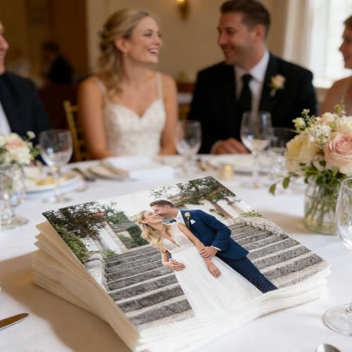 Personalized 3-Ply Custom Cocktail Napkins with Logo or Photo - 5x5 Inches, Bulk Options