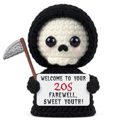 Halloween Skeleton Crochet Ornament - 20th Birthday Gift for Him Her