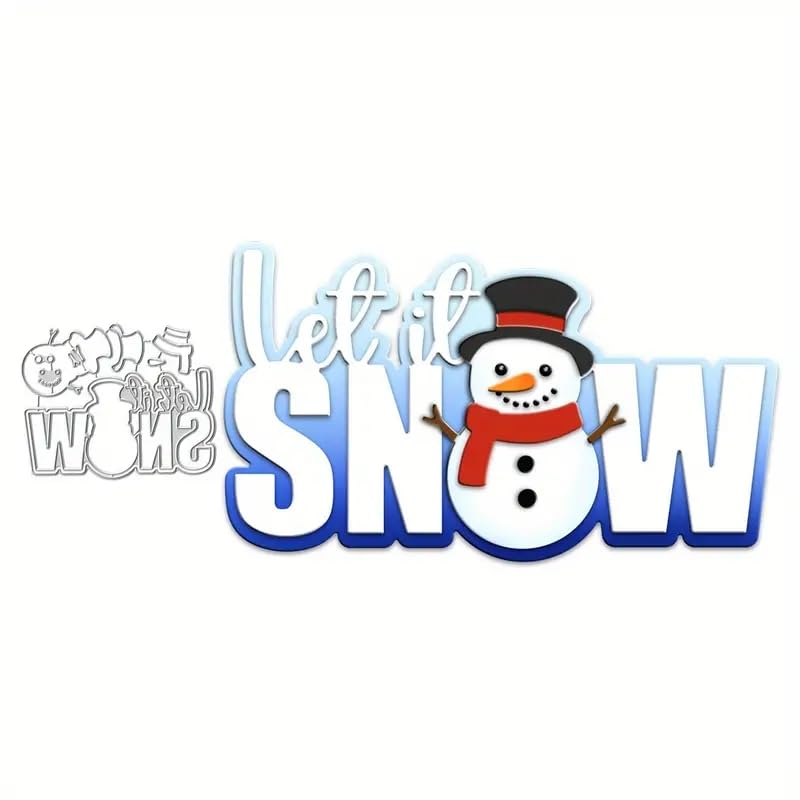 Let It Snow Snowman Metal Die Cuts for Card Making Christmas Scrapbooking