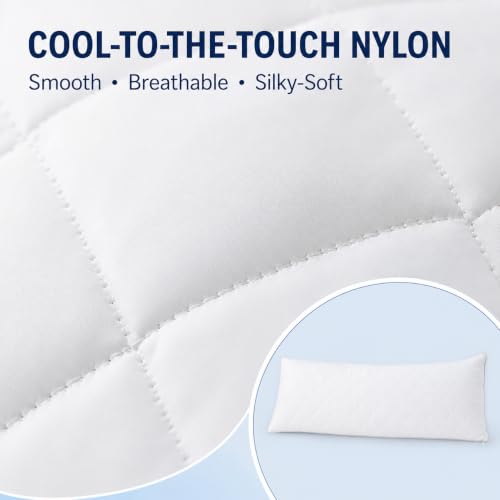 Cooling Body Pillow Cover with Diamond Quilted Design - Breathable & Stretch Fit