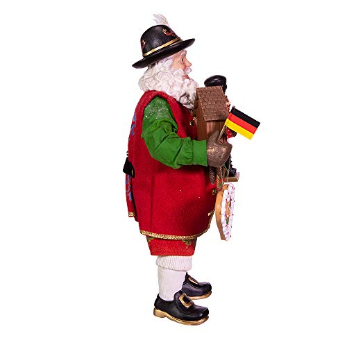 Festive Fabricché German Santa Figurine with Music and Nutcracker