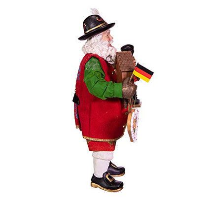 Festive Fabricché German Santa Figurine with Music and Nutcracker