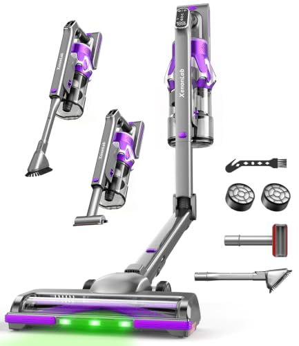 Purple Foldable Cordless Vacuum Cleaner - 75 Min Runtime, 55kPa Suction, 650W Stick Vacuum