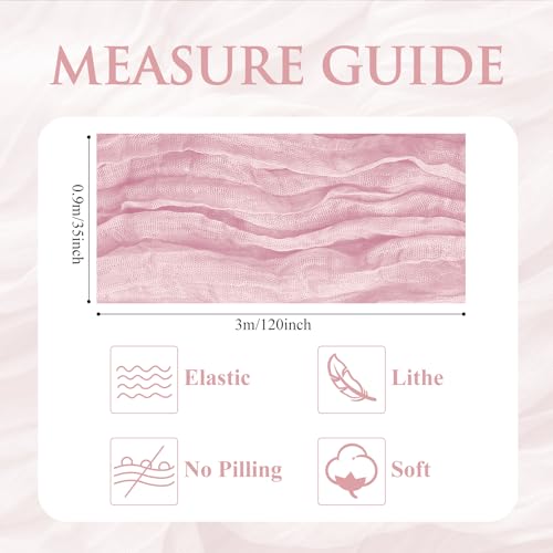 Xiomot 1 Pack Blushing Pink Cheesecloth Table Runner 10FT Boho Rustic Decor