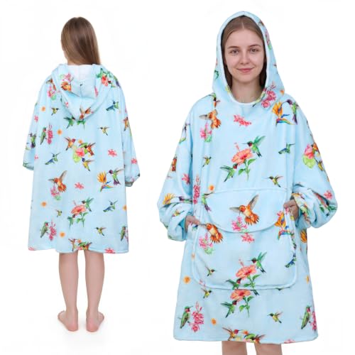 Women Wearable Blanket Hoodie Hummingbird Christmas Gift - Adult Variation