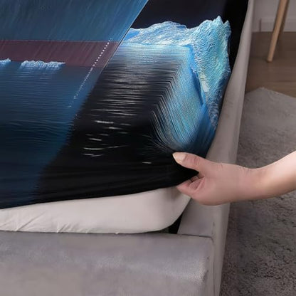 Dark Twin Sheet Set - 4 Piece Ocean Themed Bed Linen with Deep Pocket Fit