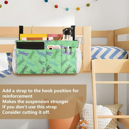 6-Pocket Bedside Caddy with Straps & Hooks for Bed, Sofa, or RV