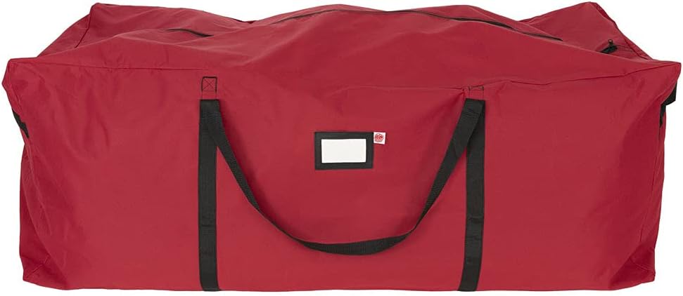 Santa's Bags Red Duffle Bag - X-Large 9-Foot Christmas Tree Storage for Artificial Trees - Durable 300D Poly-Blend Fabric