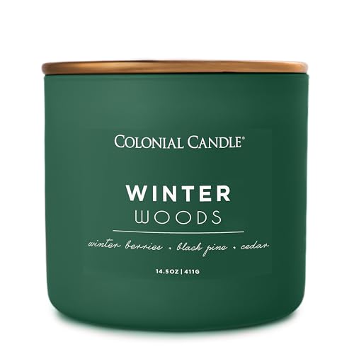 Winter Woods Scented Candle - 14.5 oz Green Jar, 3 Wicks, Holiday Fragrance - Variation of THIS listing