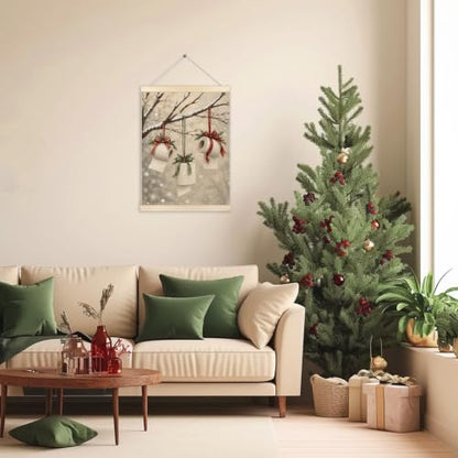 Christmas Toilet Paper Wall Art Poster with Canvas & Frame - A12 Wall Art