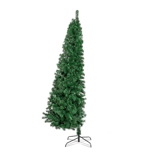 Green 7ft Prelit Half Christmas Tree with 230 Warm Lights and 881 Tips