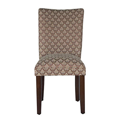 HomePop Parsons Dining Chair - Blue & Brown Damask, Single Pack - Classic Modern Accent