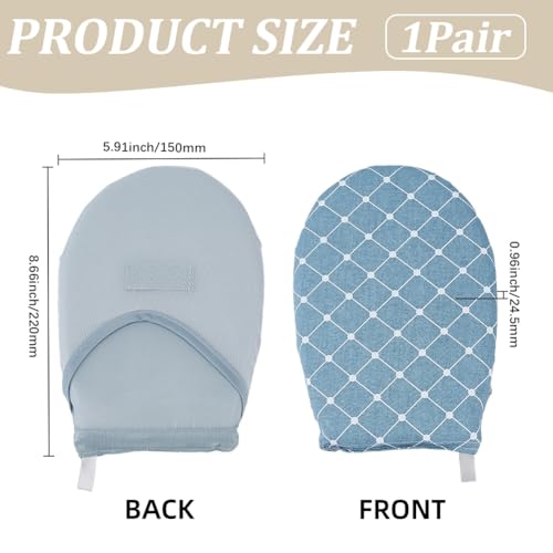 Blue Mini Handheld Ironing Board with Heat Resistant Waterproof Mitt - Portable Garment Steamer Accessory