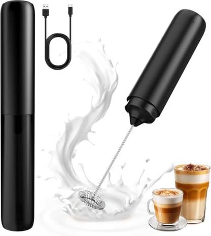 Ebony Rechargeable Handheld Milk Frother for Coffee, Matcha & Hot Chocolate
