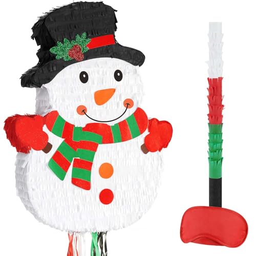 Snowman Piñata for Christmas Party Decorations & Games - 16.5 Inch