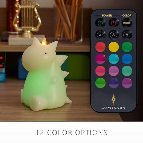 Dinosaur Flameless LED Candle - Color Changing Real Wax Night Light with Remote