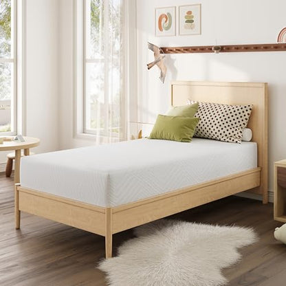 MLILY Twin XL Mattress in a Box, 10 inch Mattresses Made in USA for Kids Bed Single Size Daybed Individual Bunk, Green Tea Memory Foam Mattress for Cool Sleep & Pressure Relief, Medium Firm