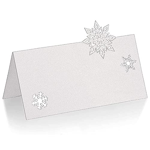 48 Pcs Snowflake Table Cards for Christmas Weddings Party Place Settings