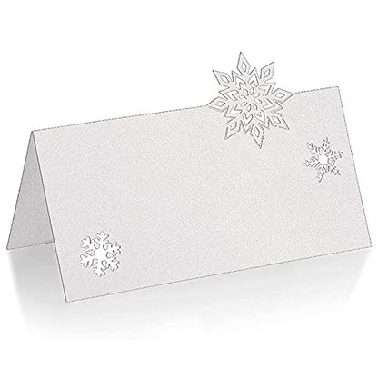 48 Pcs Snowflake Table Cards for Christmas Weddings Party Place Settings