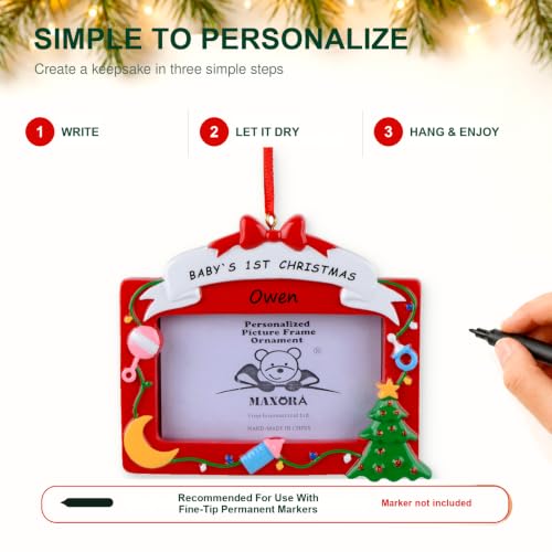 Baby’s First Christmas Photo Frame Ornament - Personalized Keepsake Gift