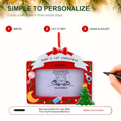 Baby’s First Christmas Photo Frame Ornament - Personalized Keepsake Gift