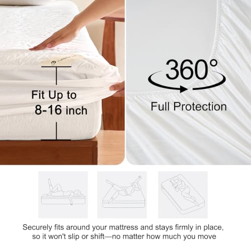 Wavy White Wool Mattress Pad King Size - Washable Australian Wool