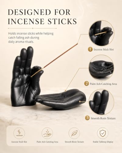 Palm-Shaped Incense Holder Burner for Sticks - Artistic Hand Sculpture Decor