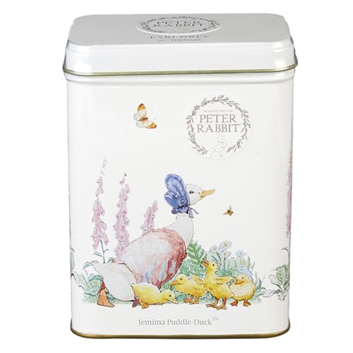 New English Teas Peter Rabbit Tea Tin with 40 Earl Grey Teabags, Jemima Puddle-Duck, Beatrix Potter