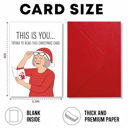 Funny Sarcastic Christmas Card Read This XS38 - Adults Humor Holiday Greeting