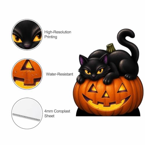 Pumpkin Cat Halloween Cardboard Cutout Standee - 2 FT Freestanding Decor