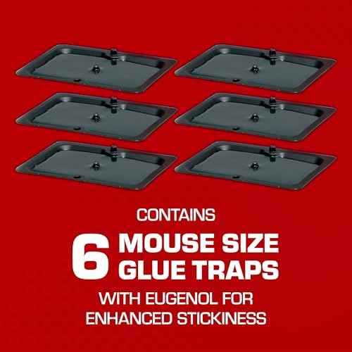 Tomcat Glue Traps Mouse Size with Eugenol for Enhanced Stickiness for Mice, Cockroaches, and Spiders, 6 Traps