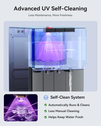 Self Cleaning Bottom Load Water Cooler Dispenser for 5 Gallon Bottles – UV Sterilizing