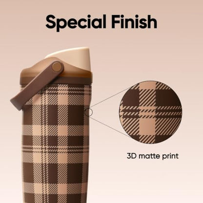 Stainless Steel Water Bottle 30 oz with 2-in-1 Spout Leak-Proof Lid
