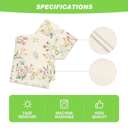 Artoid Mode Daisy Tulip Spring Table Runner - 13 x 90 Inch Beige Home Decor