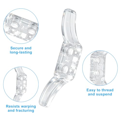 24 Pack Clear Cord Cleats - Transparent Plastic Rope Winder for Window Safety