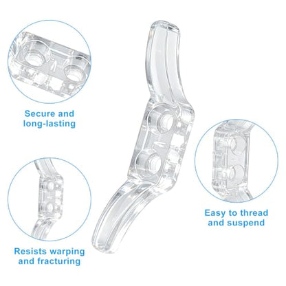 24 Pack Clear Cord Cleats - Transparent Plastic Rope Winder for Window Safety