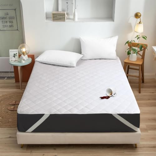 White Full Size Waterproof Mattress Protector with Elastic Corner Straps