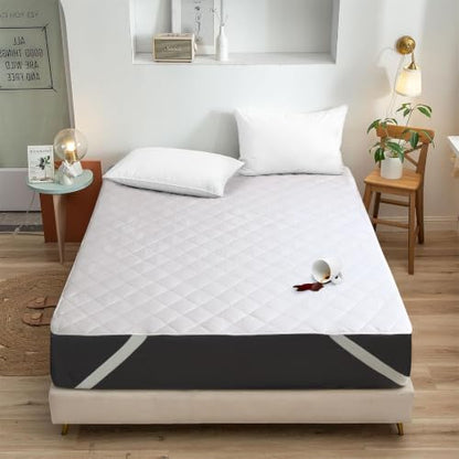 White Full Size Waterproof Mattress Protector with Elastic Corner Straps