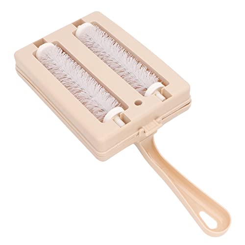 Double Roller Handheld Carpet Sweeper for Bed Couch & Desktop Cleaning