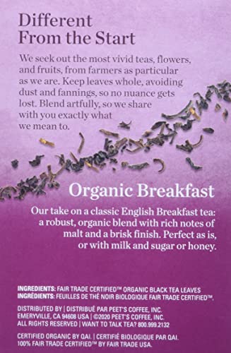 Mighty Leaf Tea Organic Breakfast Hand-Stiched Tea Bags, 15 ct