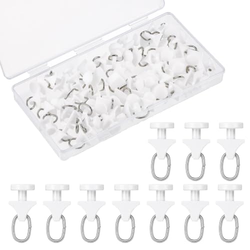 50 Pcs Plastic Curtain Track Gliders Hooks for Ceiling & RV Tracks