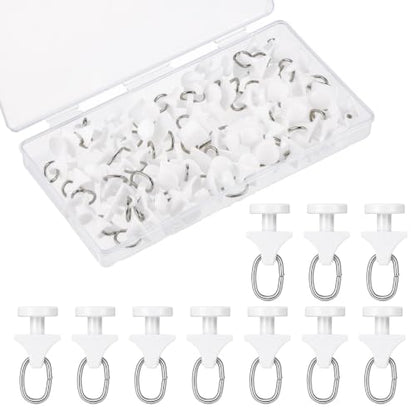 50 Pcs Plastic Curtain Track Gliders Hooks for Ceiling & RV Tracks
