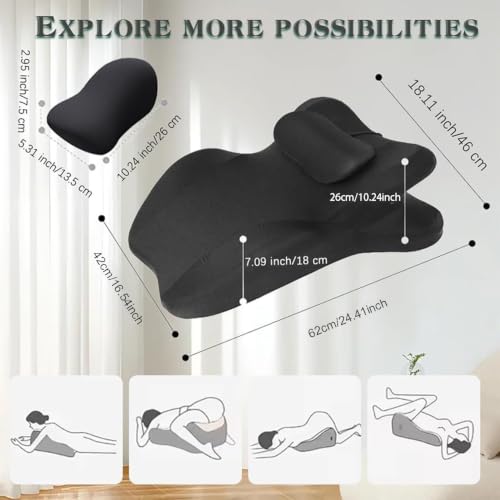 Ergonomic Wedge Pillow with Memory Foam Support - 27 Degree, Extra Large