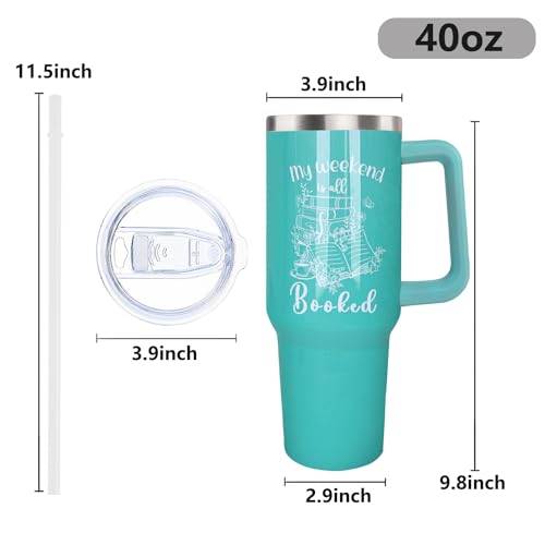 ZNYYZYBA Book Lover Tumbler - Gifts for Book lovers, Readers,Bookworms on Birthday and Christmas, 40 oz Tumbler with Handle and Straw and Leak Proof Lid, Reusable Stainless Steel Book Lover Mug