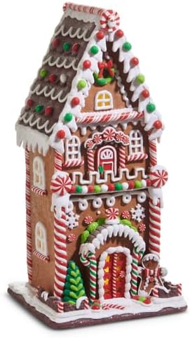 RAZ Imports Gingerbread House Figurine - Multicolor, 20.5-Inch Clay Dough Decoration