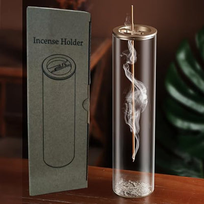 Incense Holder for Sticks with Anti-Ash Design - Sandblasted Gold, 1 Pack