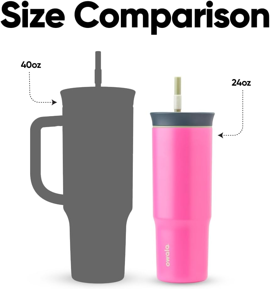 Owala Stainless Steel Travel Tumbler - Triple Layer Insulated, Spill Resistant Lid, 24 oz, Watermelon Breeze