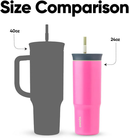 Owala Stainless Steel Travel Tumbler - Triple Layer Insulated, Spill Resistant Lid, 24 oz, Watermelon Breeze