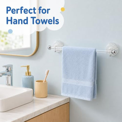 Transparent 16-Inch Suction Cup Towel Bar Set - No Drills, 2 Pack