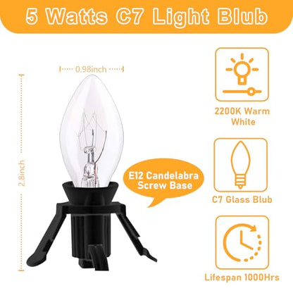 4 Pack 6FT Candelabra Base Light Cord with Bulb Clips & Switch - Holiday Decor